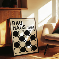 Terracotta Bauhaus Poster - Mid Century Geometric Art