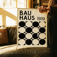 Terracotta Bauhaus Poster - Mid Century Geometric Art